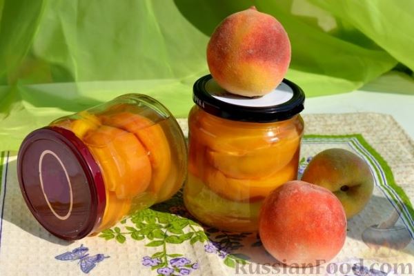 Консервированные персики в сиропе, без стерилизации